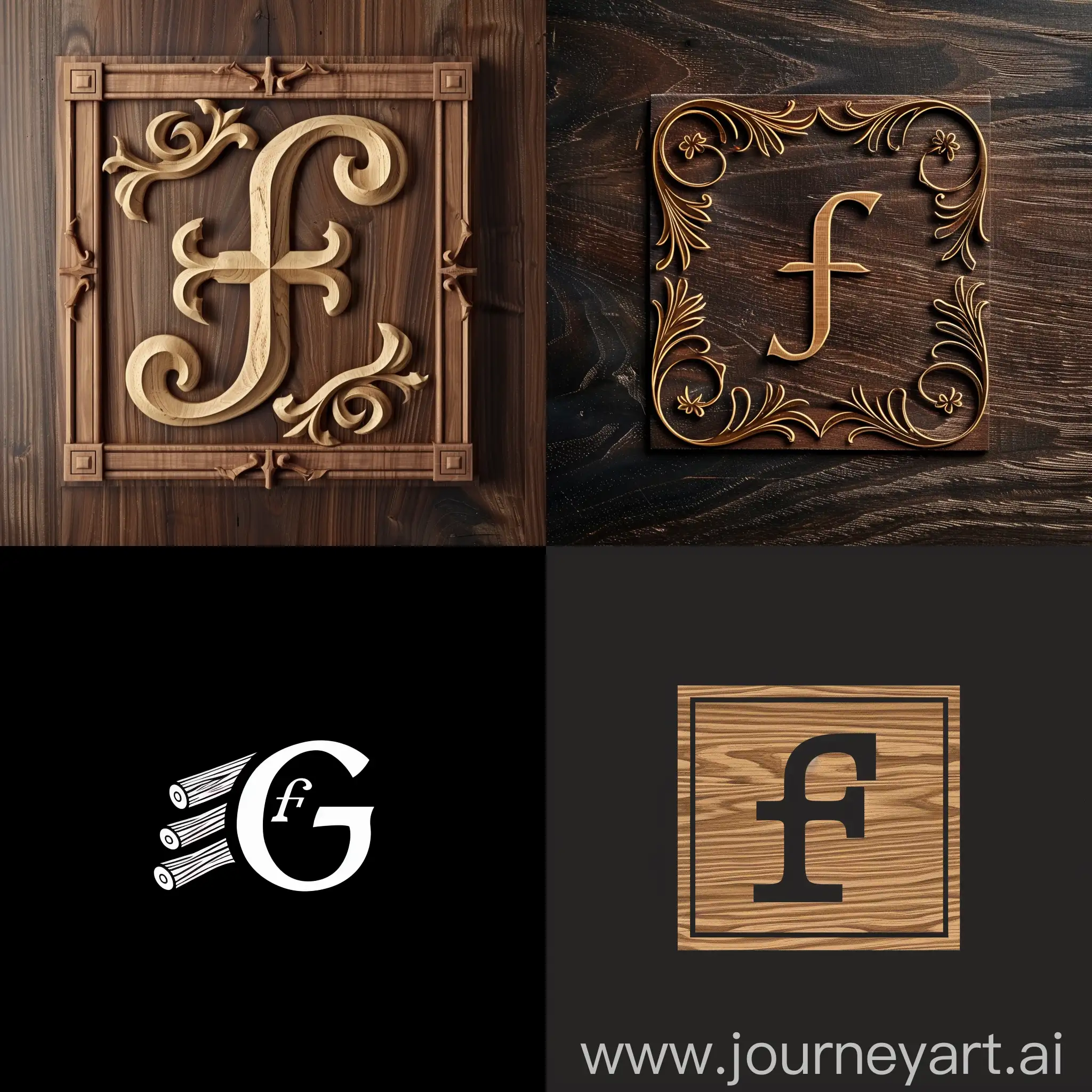 Create a Logo for a woodworker with the Initials f and g