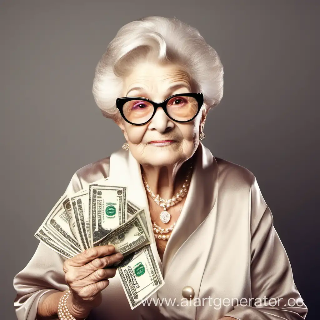 Elegant-Wealthy-Grandma-Enjoying-Afternoon-Tea-in-Lavish-Estate