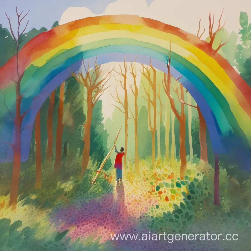 Vibrant-Rainbow-Clearing-Gouache-Painting