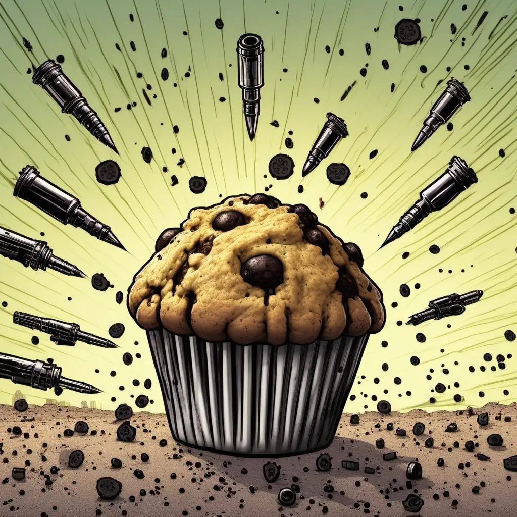 Dramatic Muffin Shootout HighSpeed Action Scene