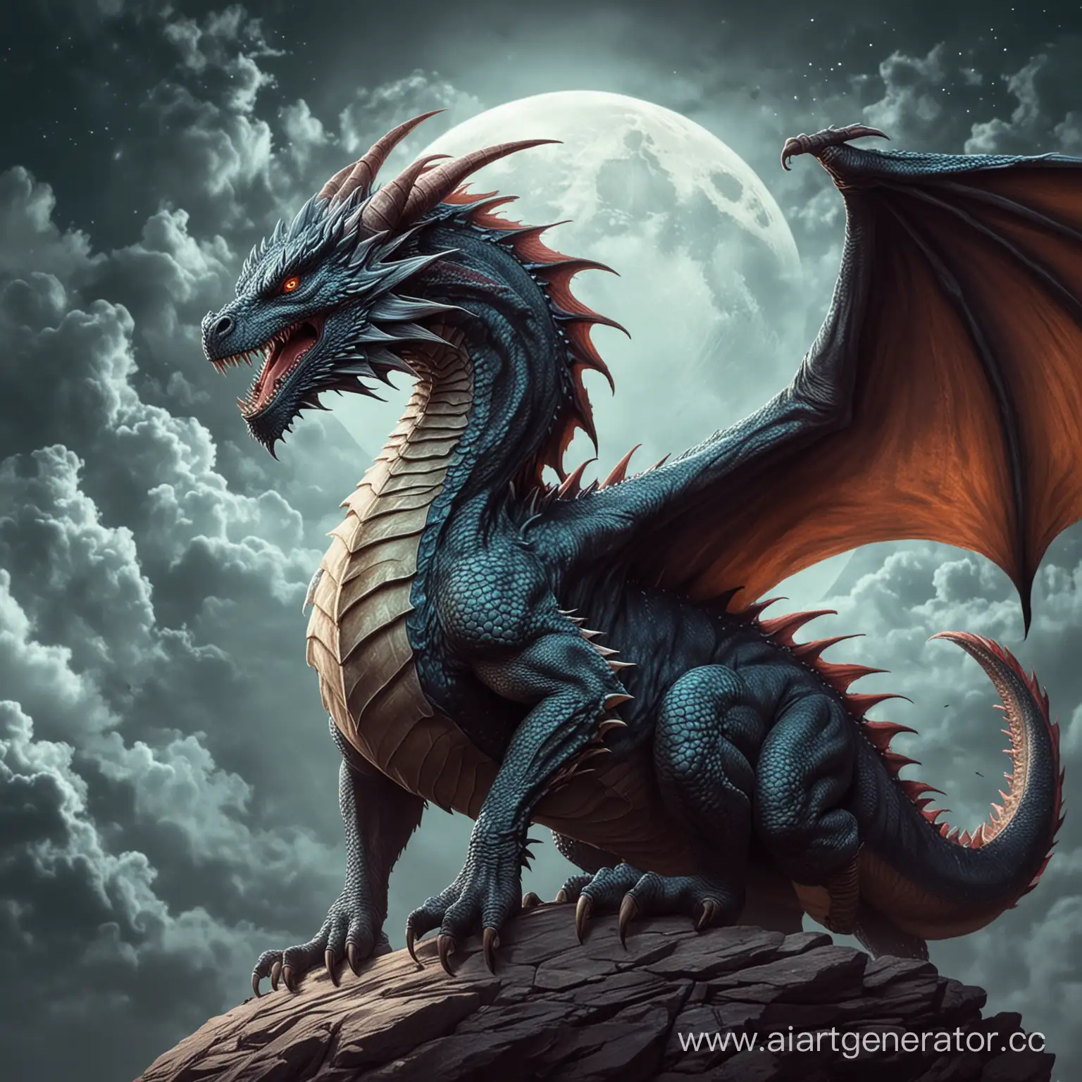 Majestic-Dragon-with-Intricate-Scales-on-a-Mystical-CoolToned-Background