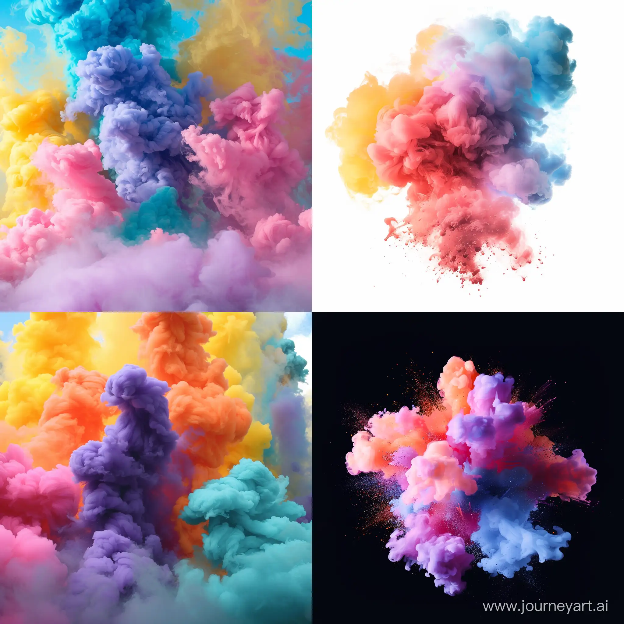 explosion of colorful smoke