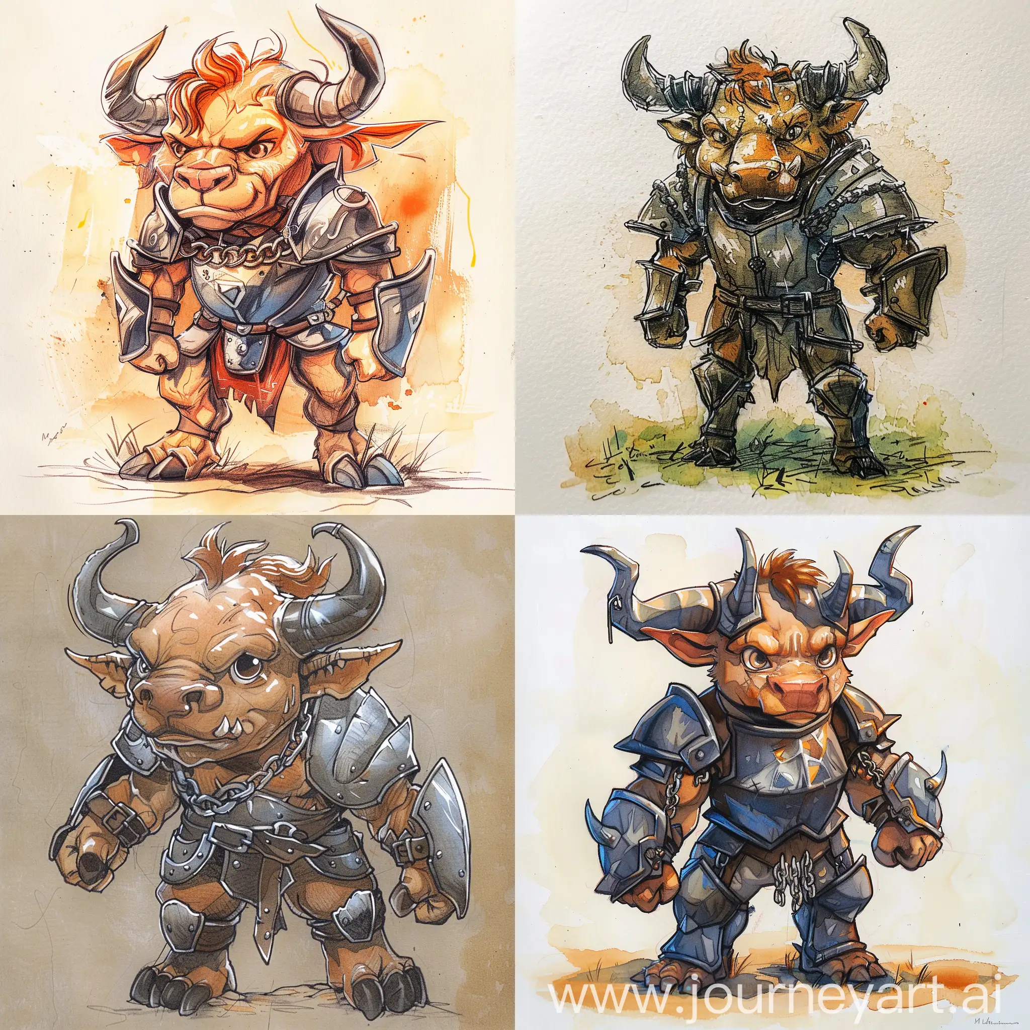 Adorable-DD-Minotaur-in-Chainmail-Armor-Realistic-Painting-Style