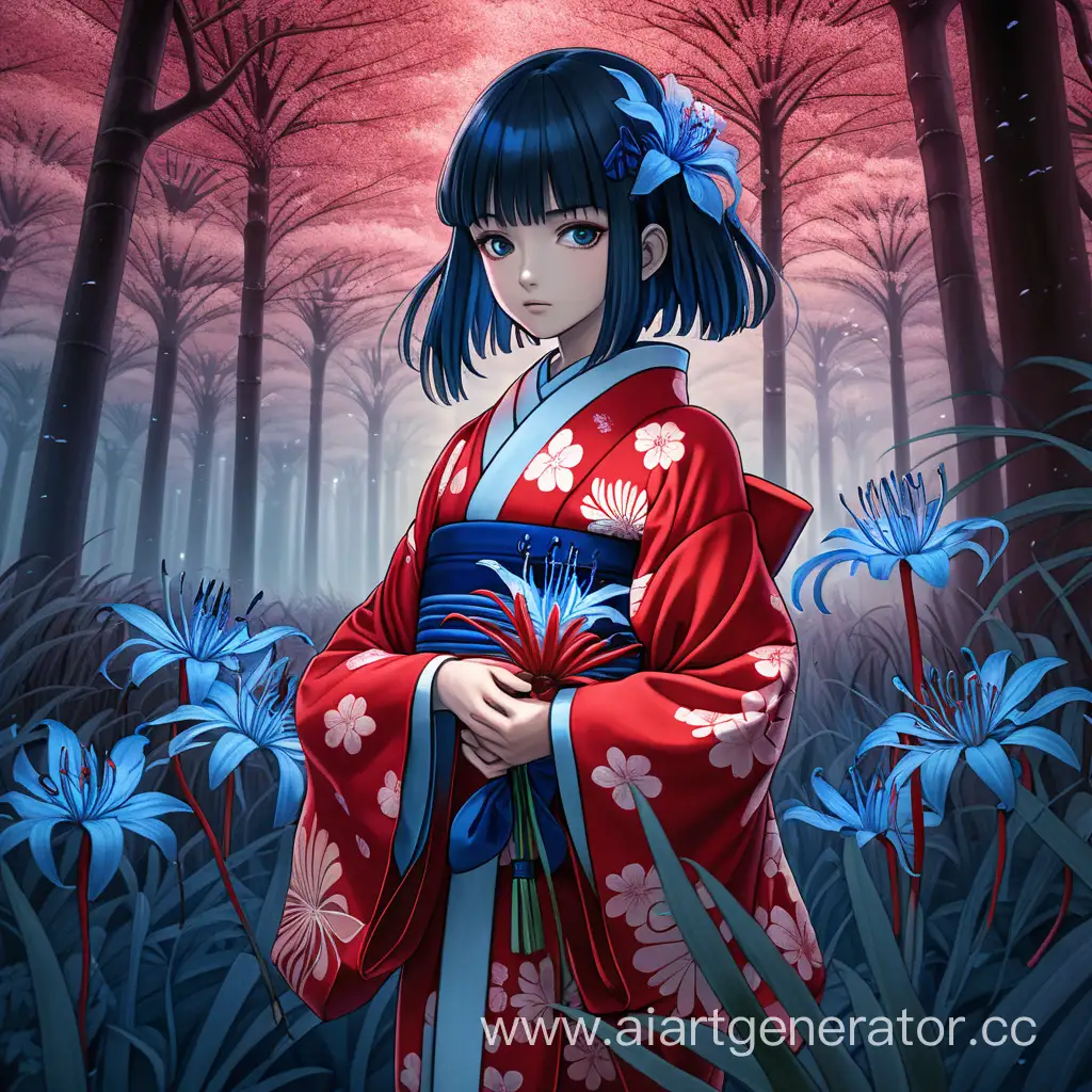 Enigmatic-Anime-Girl-in-Kimono-Amidst-Japanese-Red-Spider-Lilies
