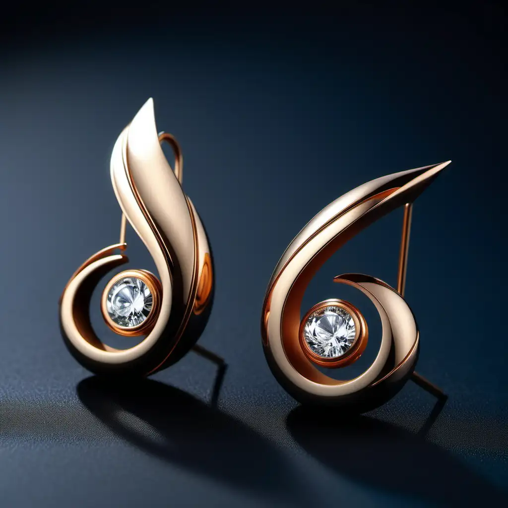 Elegant Aerodynamic Curves in Innovative Earrings