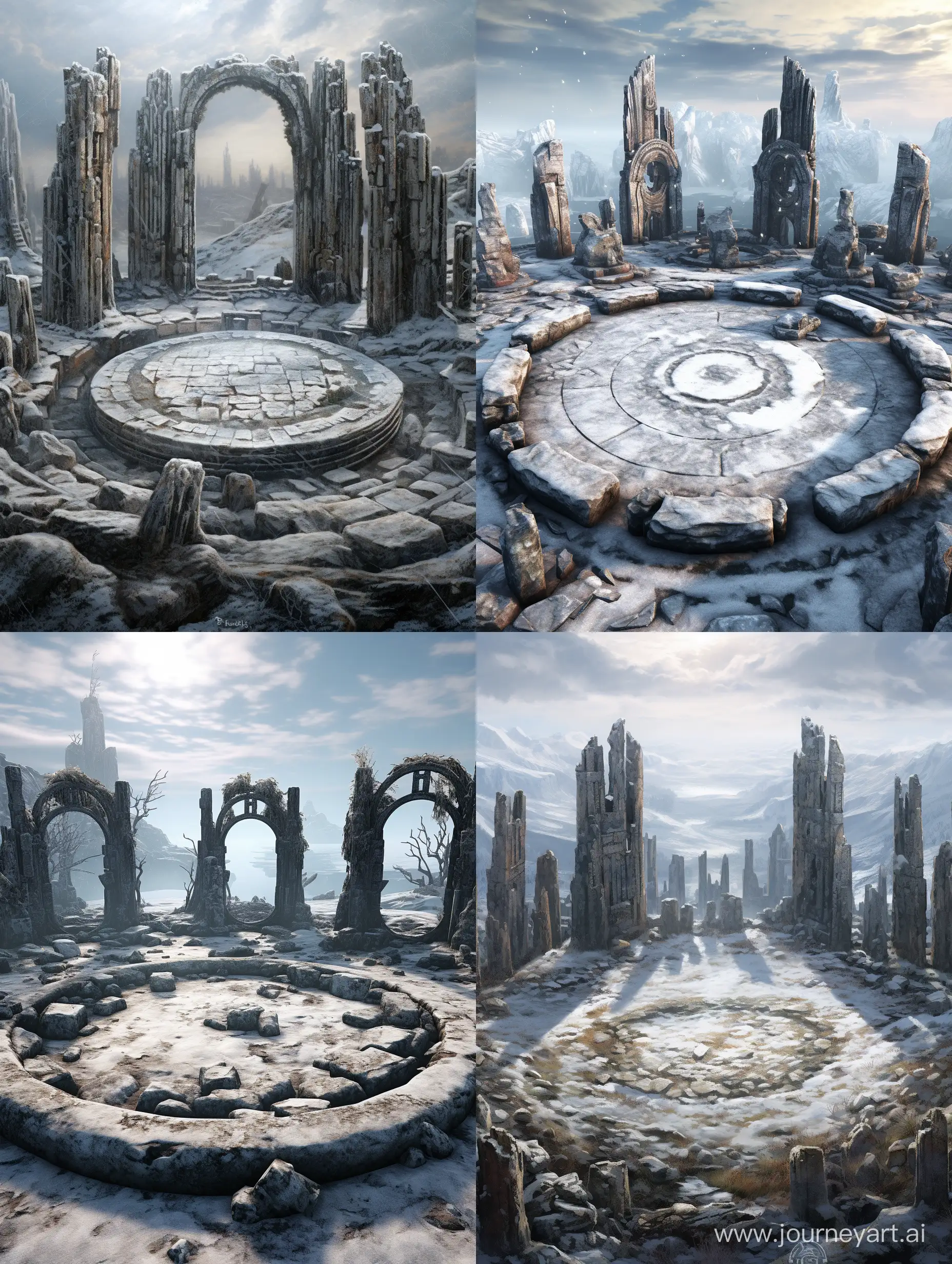 Mystical-Stone-Circle-with-Rotating-Symbols-and-Frozen-Enigma