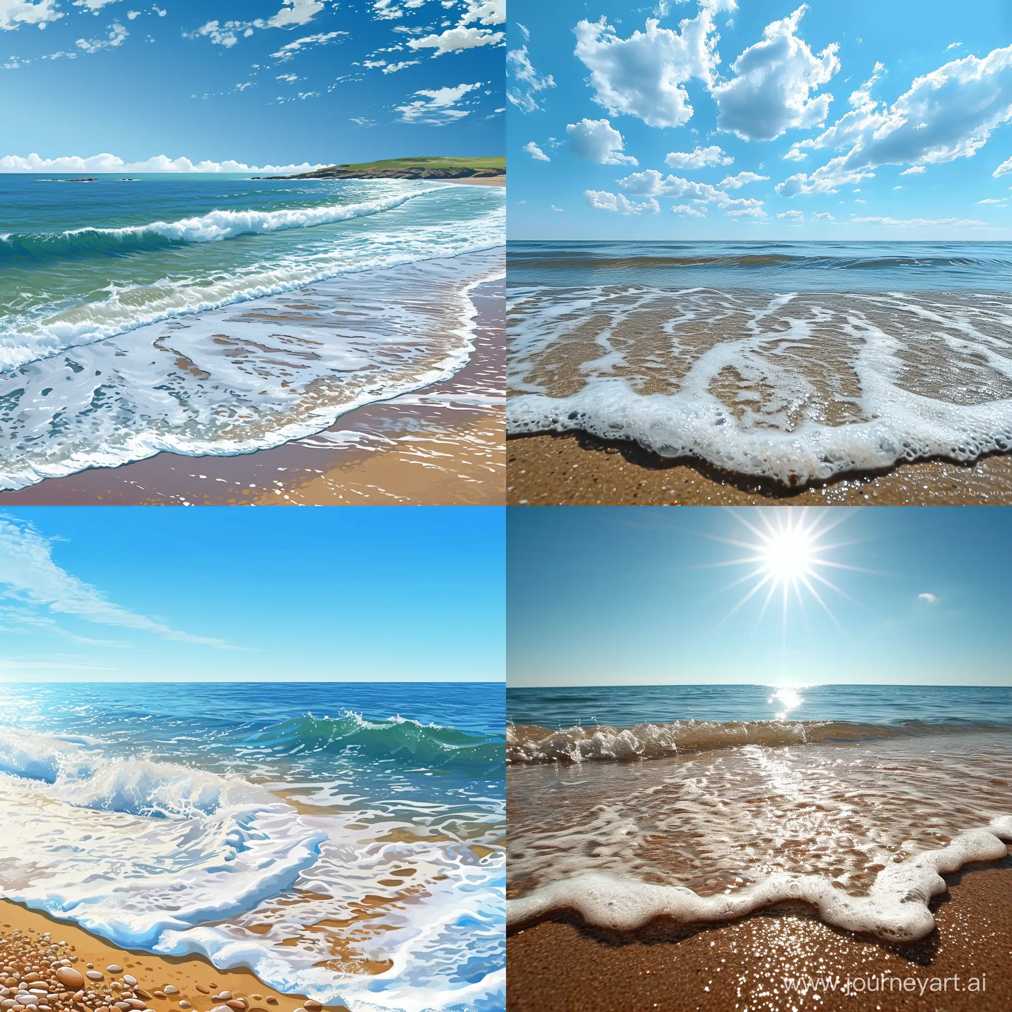 Realistic-Seashore-Scene-on-a-Sunny-Day