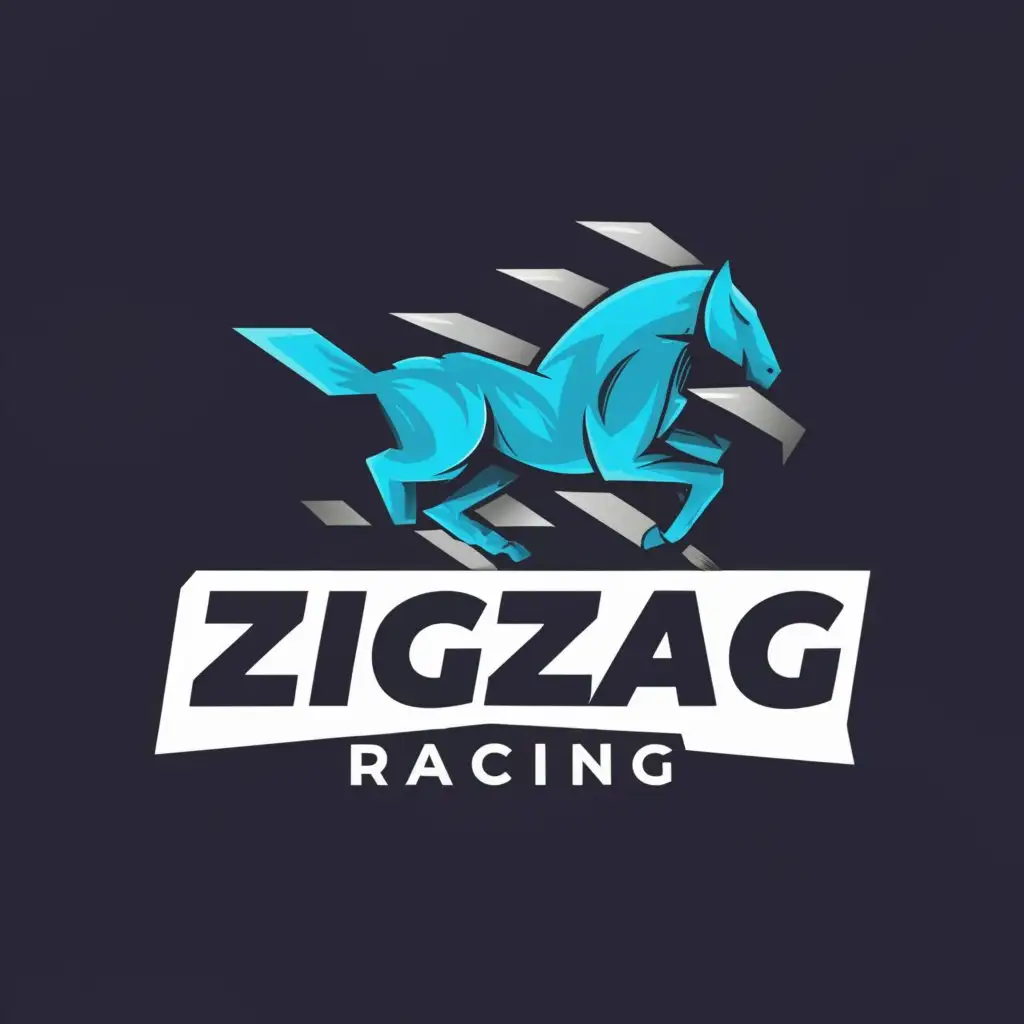 LOGO-Design-For-ZigZag-Racing-Dynamic-Horse-Racing-Emblem-on-Clear-Background