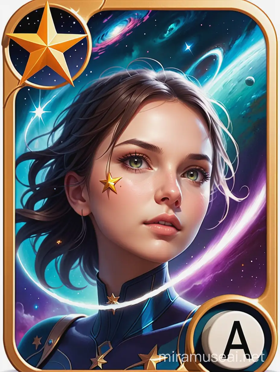 create a board game card, at the face of the card a star storm

