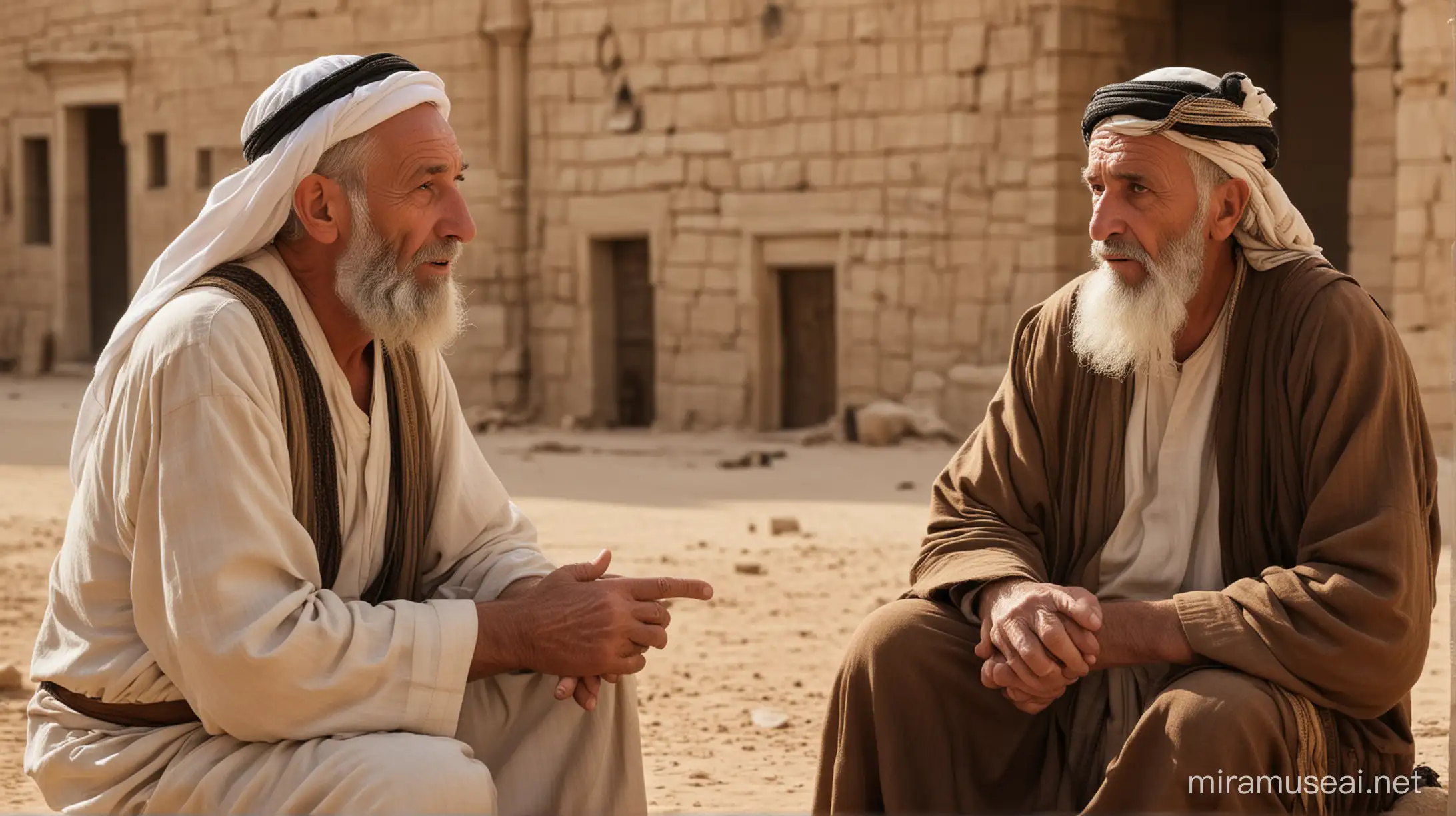 Biblical Father and Son Conversation in Ancient Middle East Setting