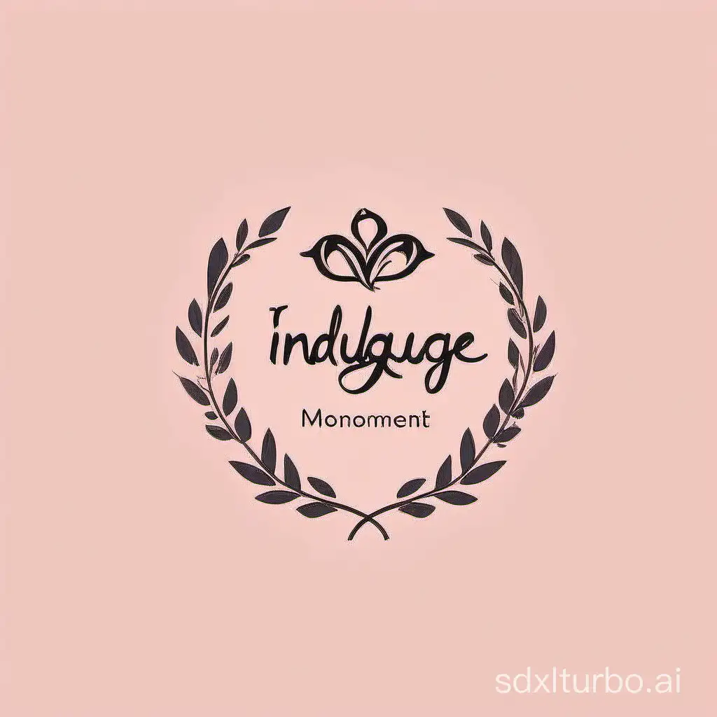 Design a logo, it should be simple style, the theme word is "Indulge in a Moment", and it should have a feminine touch