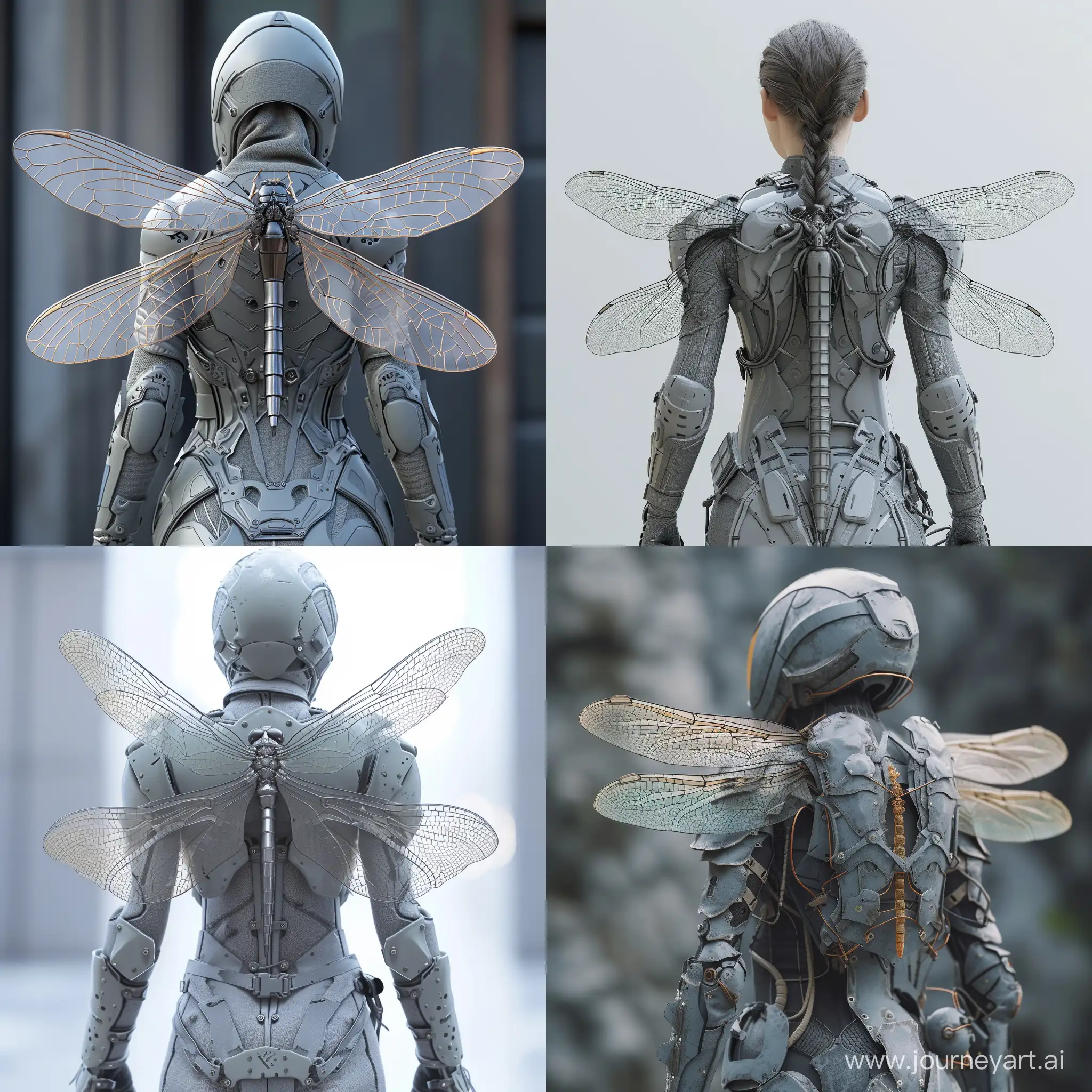 Futuristic-Female-Warrior-in-Gray-Reinforced-Armor-with-BioTech-Dragonfly-Wings