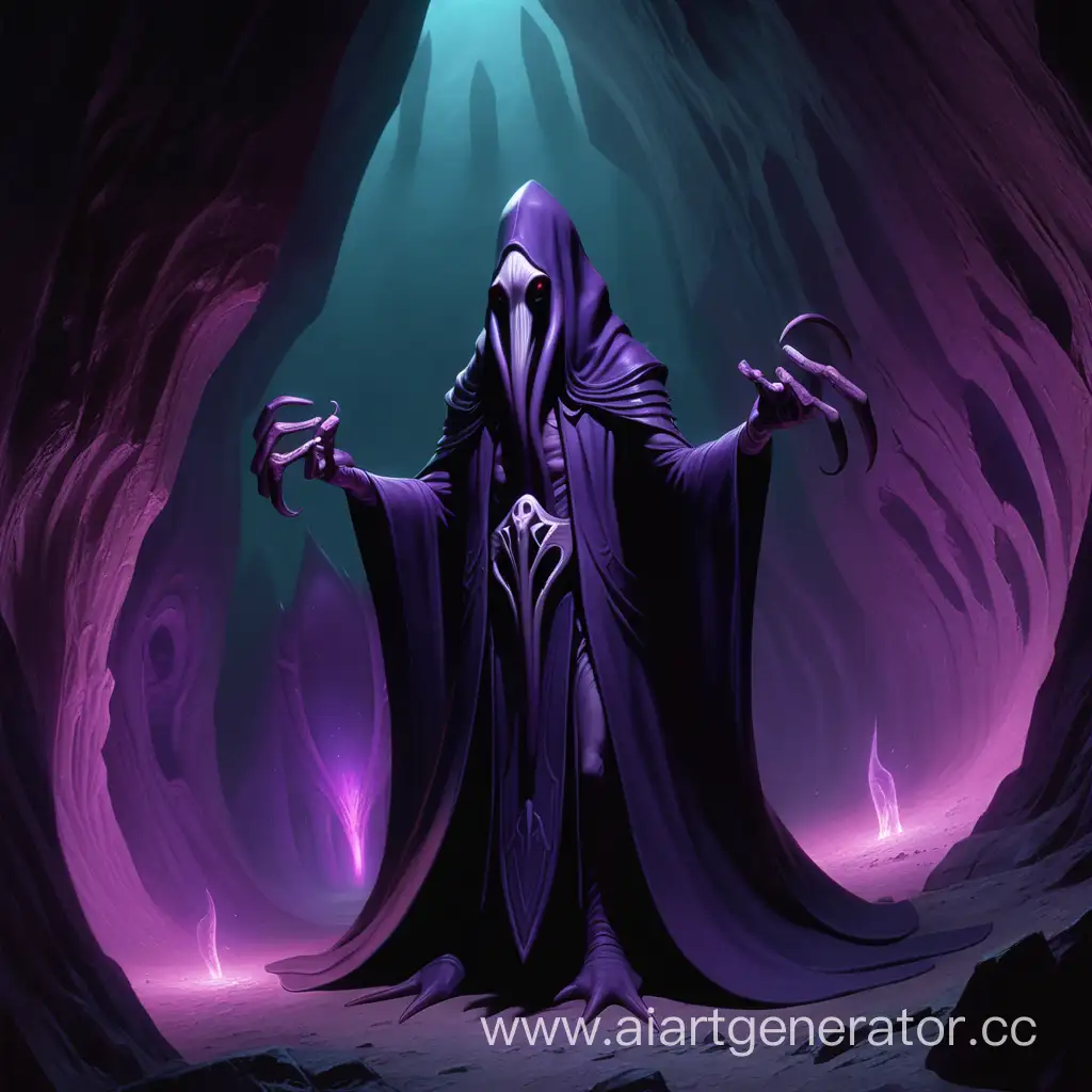 Illithid in dark cavern