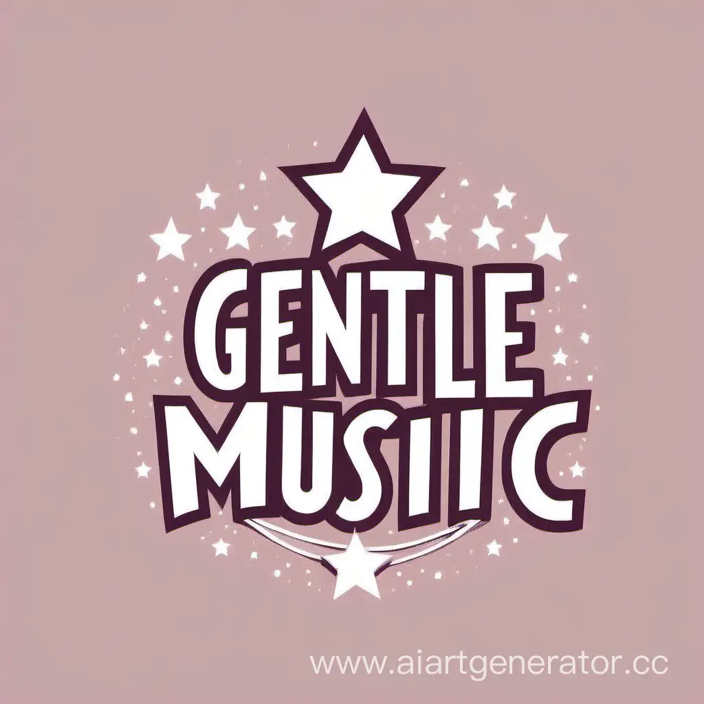 логотип, рок, звезды и бант ,название:gentel music,минимализм, мило