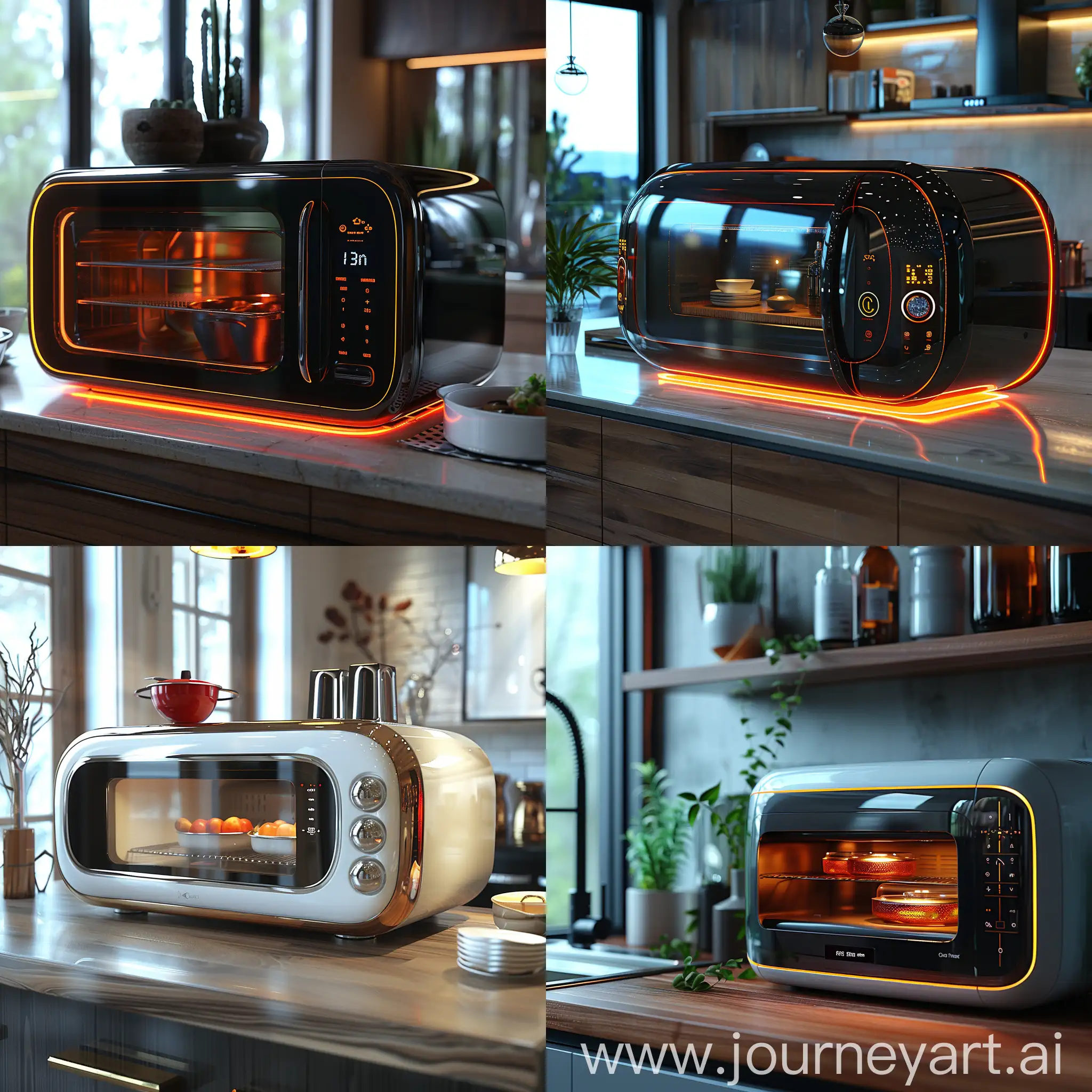 Ultra-modern futuristic microwave, ultramodern futuristic microwave, octane render --stylize 1000