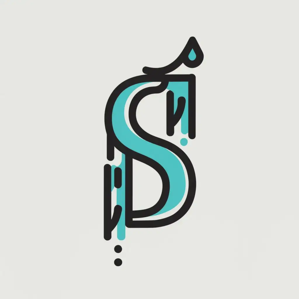 logo, Use the letter S in southern and connect it with the letter D in Drip, with the text "Southern Drip SD", typography