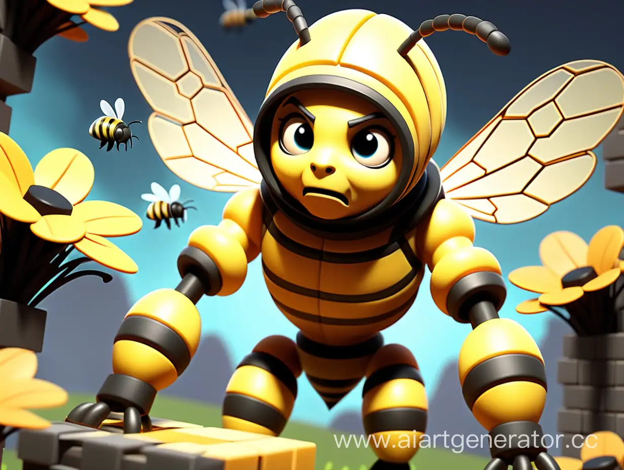 Суровая пчела стример играет в миниигры minacraft