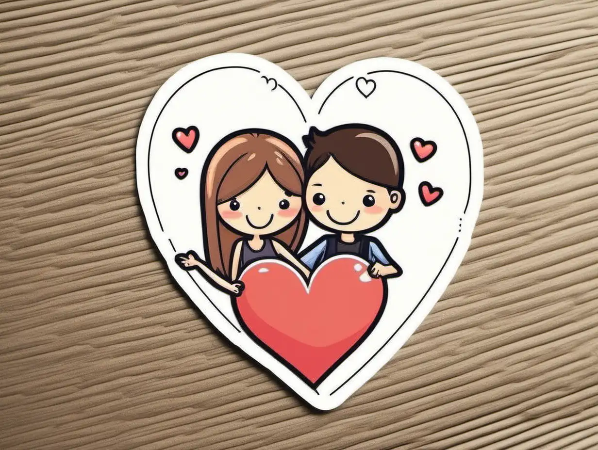 Adorable Couple Love Sticker Playful Embrace and Affectionate Bond