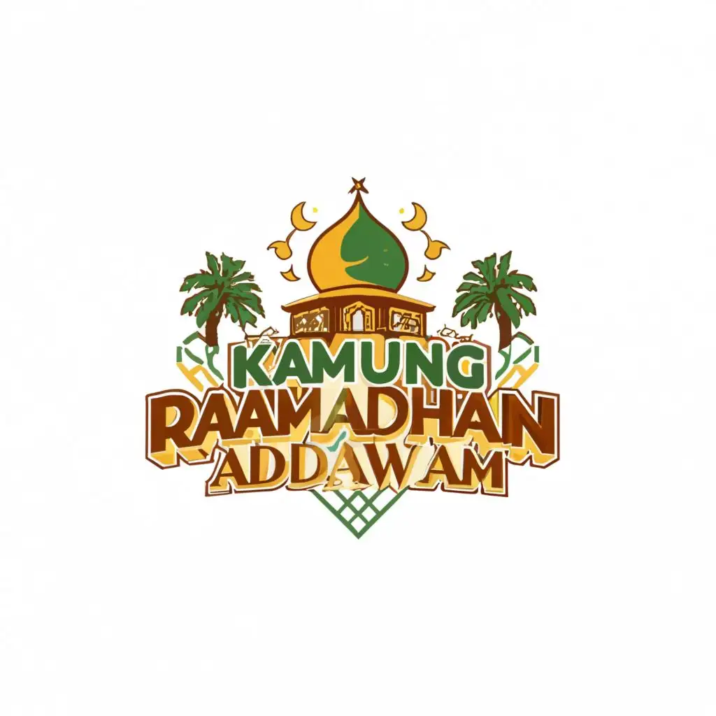logo, KAMPUNG RAMADHAN ADDAWAM, with the text "KAMPUNG RAMADHAN ADDAWAM", typography