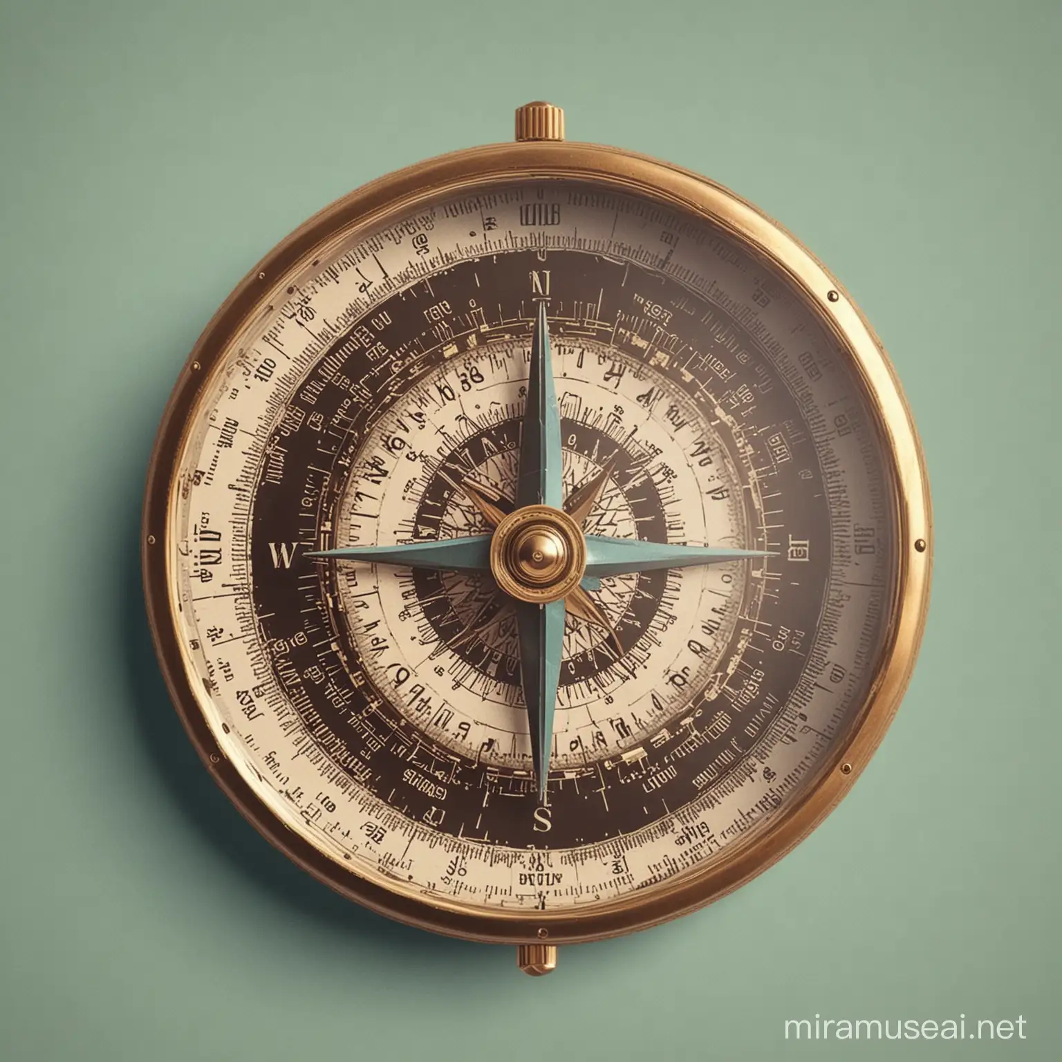 Vintage Floating Compass Illustration