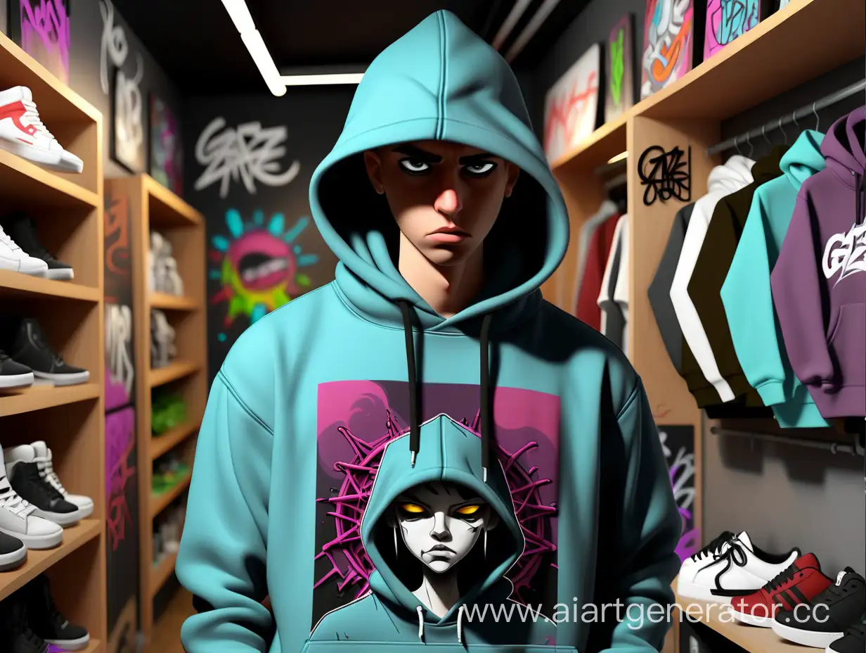 hoodie in streetwear graffiti shop "Gaze Catcher"