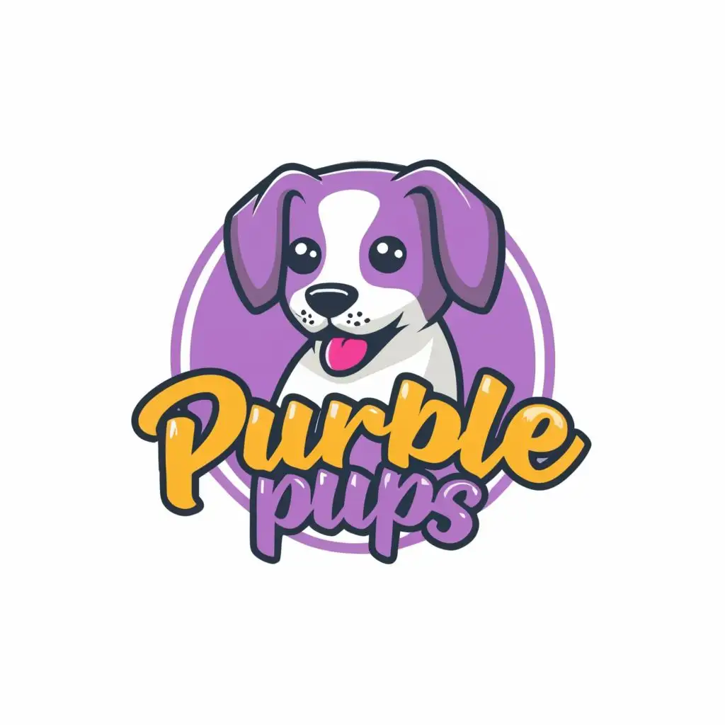LOGO-Design-For-Purple-Pups-A-Playful-Typography-with-Canine-Charm