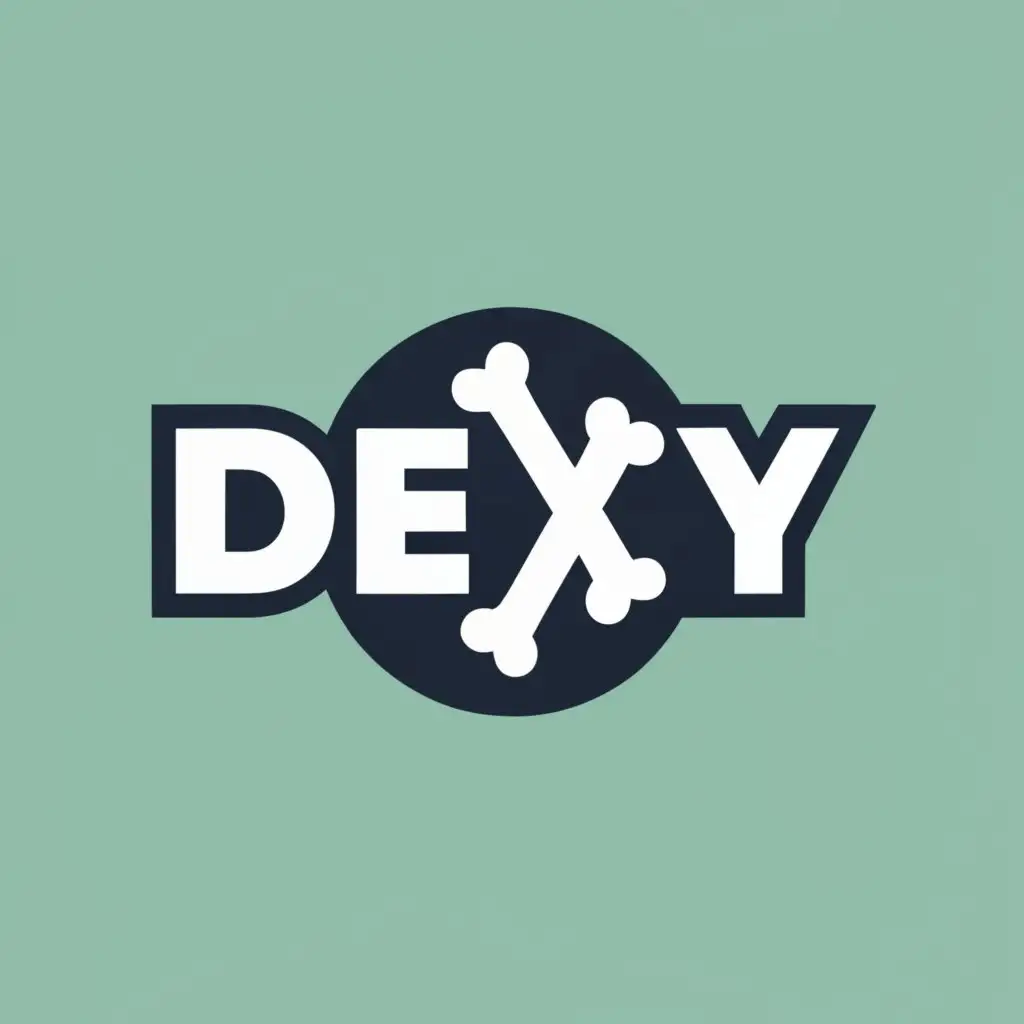 LOGO-Design-For-Dexy-Playful-Bone-Symbol-with-Typography-for-Animals-and-Pets-Industry