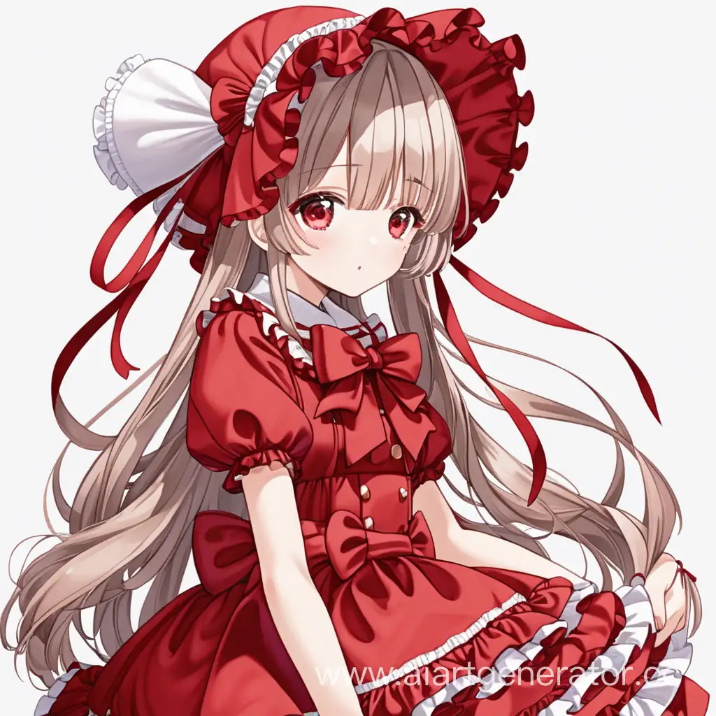 Elegant-Anime-Girl-in-Red-Lolita-Dress-with-Bonnet