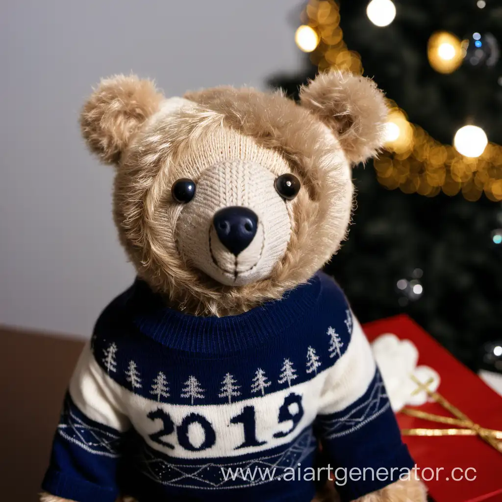 Adorable-Bear-Celebrating-New-Year-in-Festive-Sweater