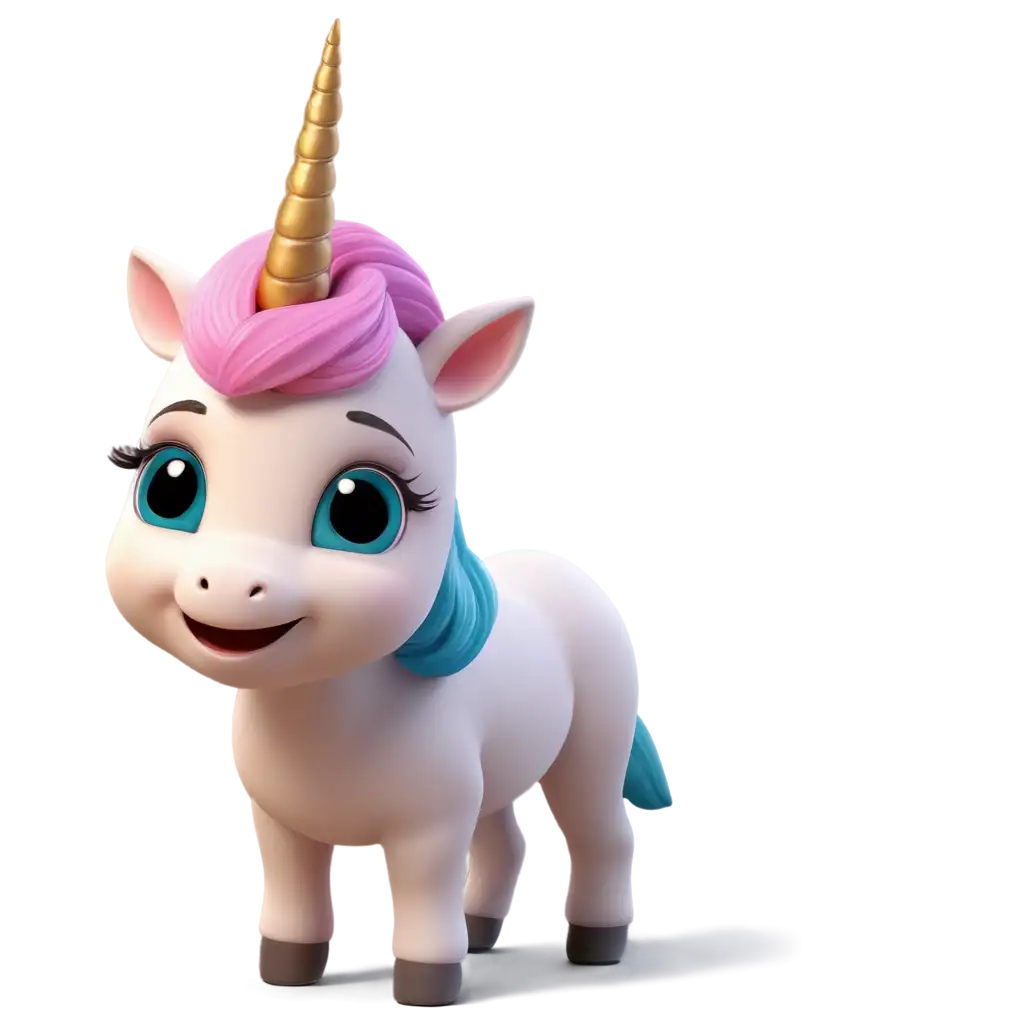 cute 3d little baby unicorn