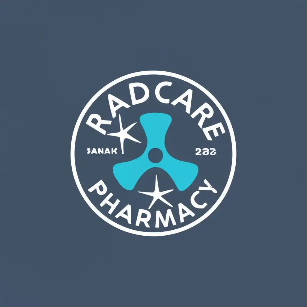 logo, radioactive, with the text "RadCare Pharmacy", typography, be used in Medical Dental industry