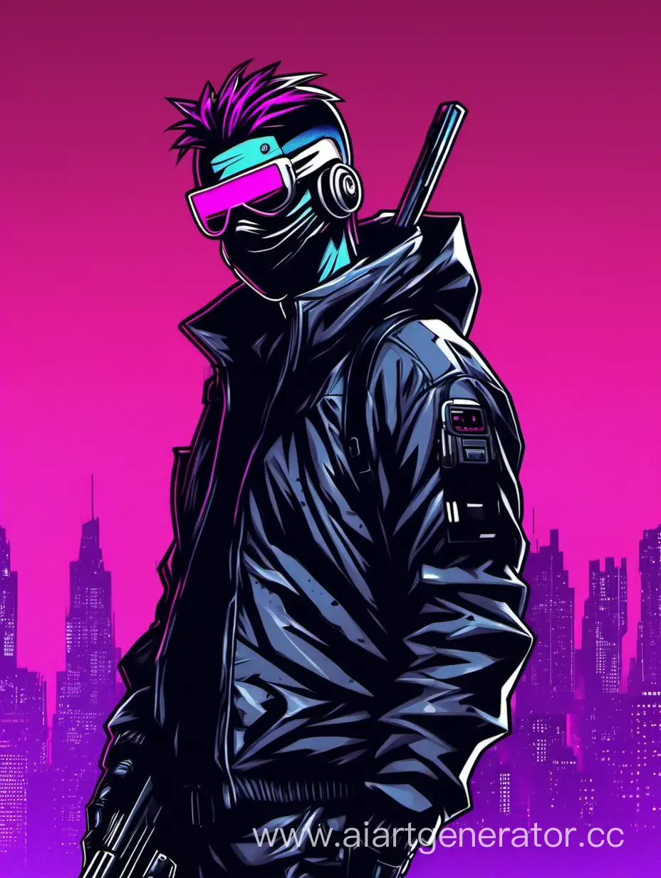 Cyberpunk-Agent-in-Ski-Mask-Phone-Wallpaper