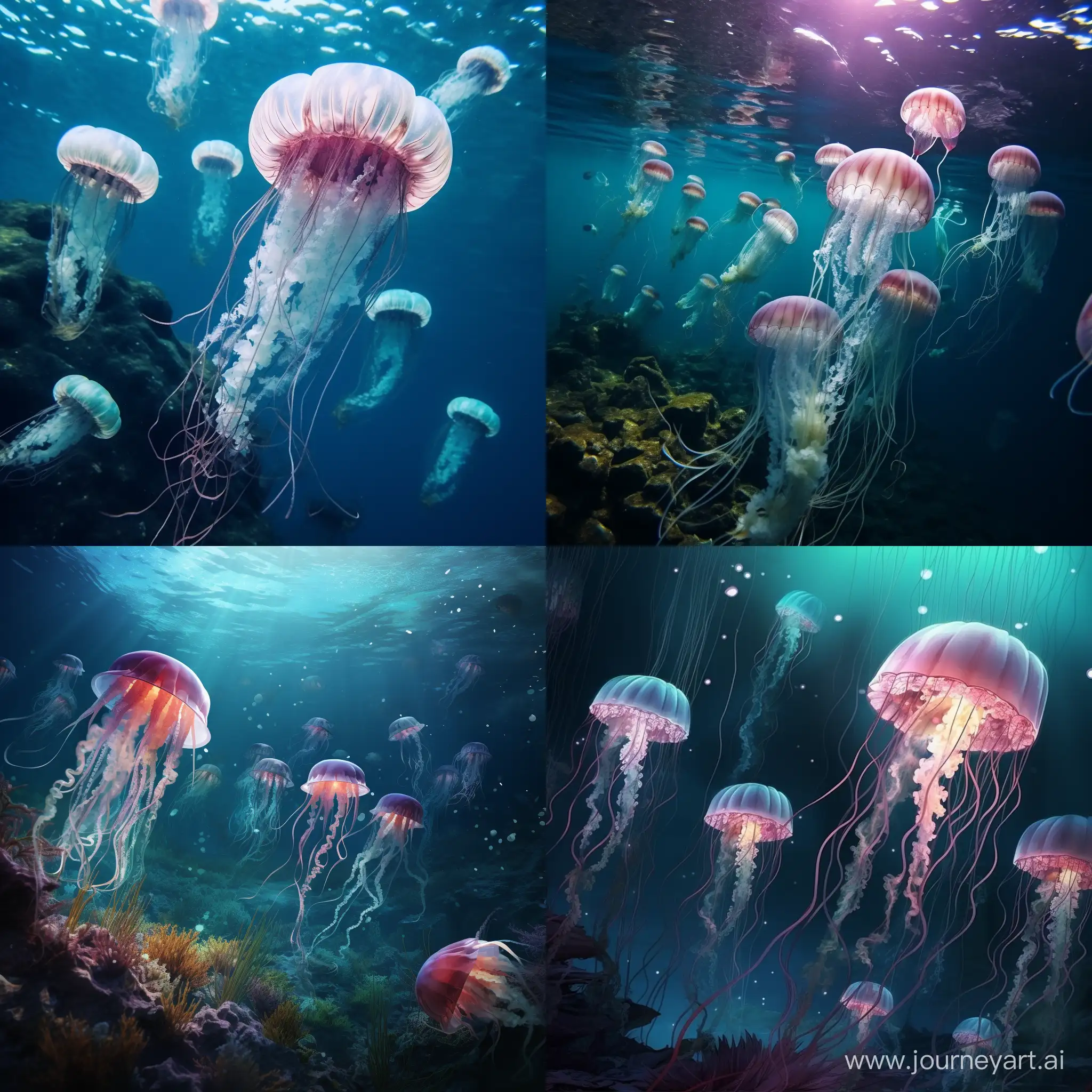Vibrant-Sea-Life-Exquisite-Jellyfish-in-a-11-Artistic-Display