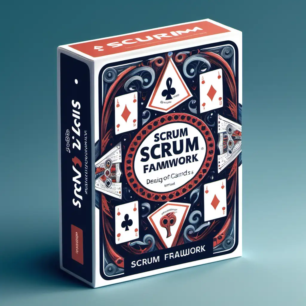 The cover of a box of playing cards about Scrum Framework. Design should be mystical. 