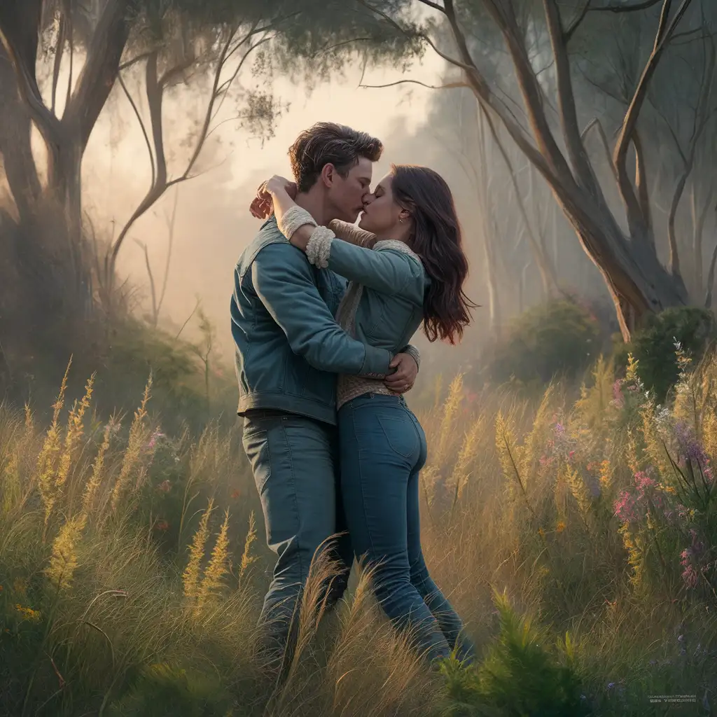 Romantic-Couple-Embracing-in-Natural-Wilderness