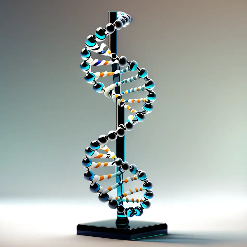 simple DNA helix made of glass : light colors
