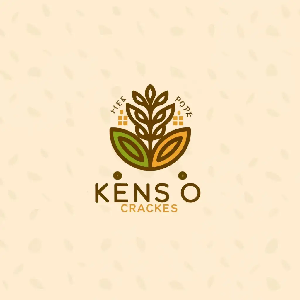 a logo design,with the text "Kenso Crackers", main symbol:moringa leaves, sorghum flour,Moderate,clear background