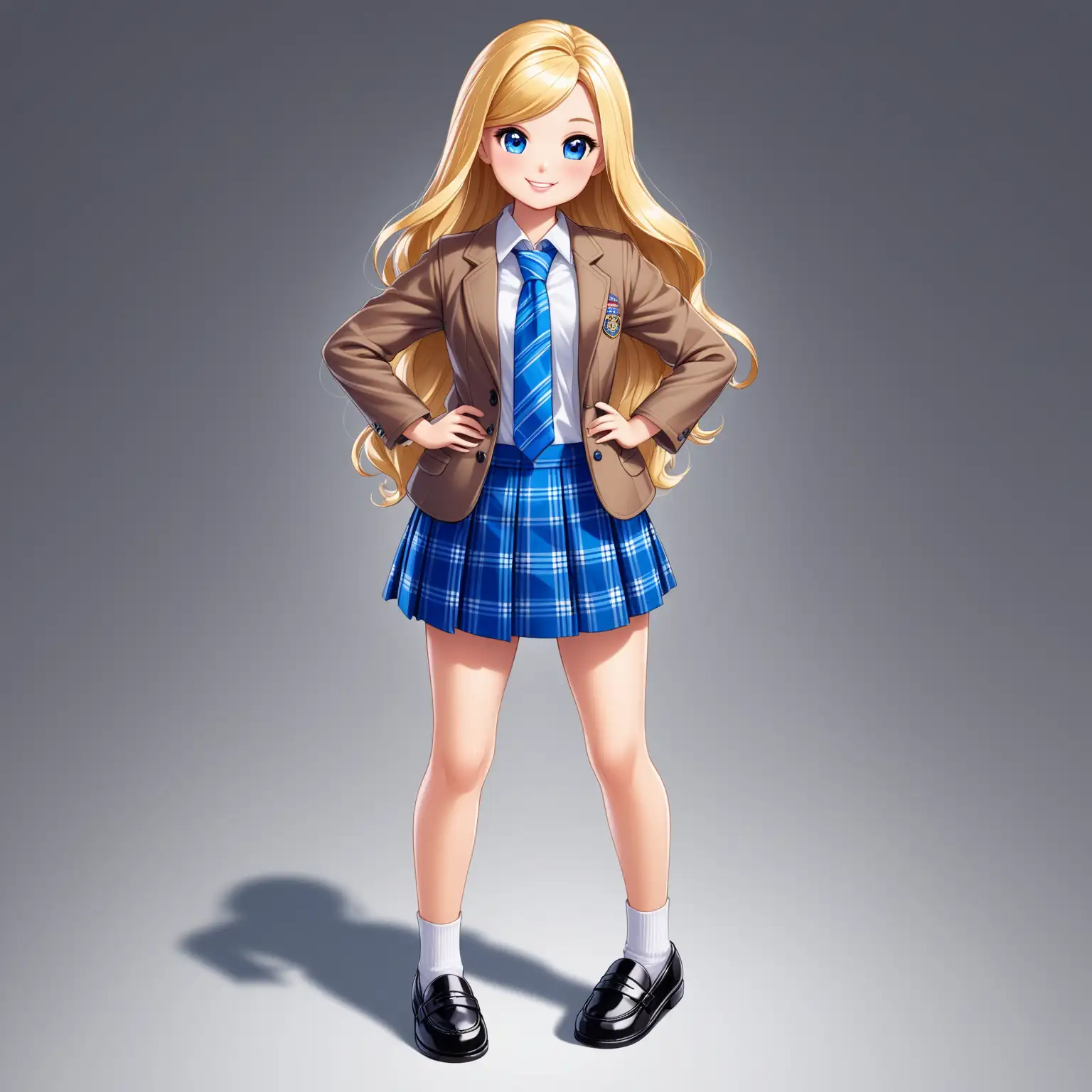 Barbie Blonde Chelsea Fashion Show Pose in School Uniform