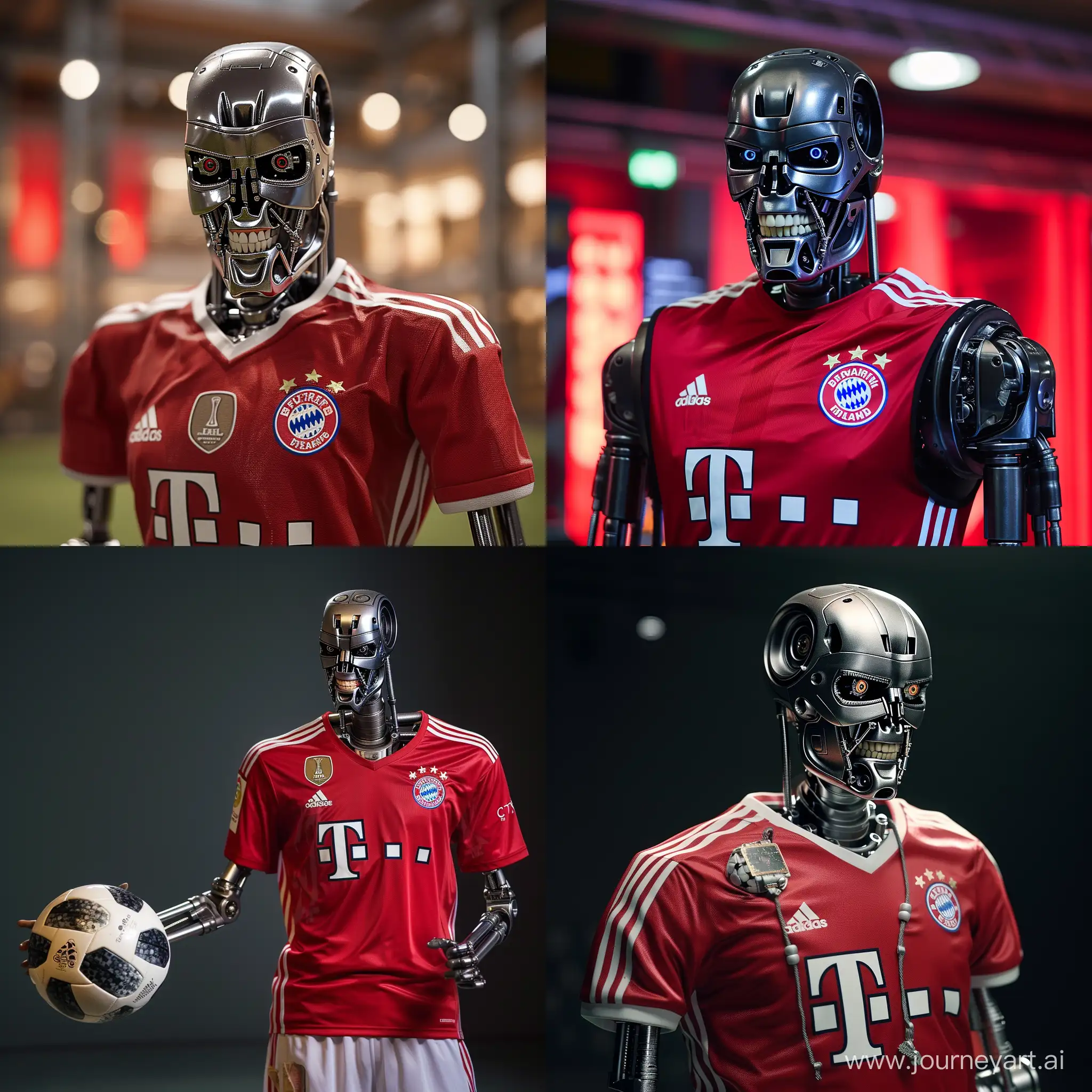 Terminator-T600-Playing-Football-in-Bayern-Munich-Jersey