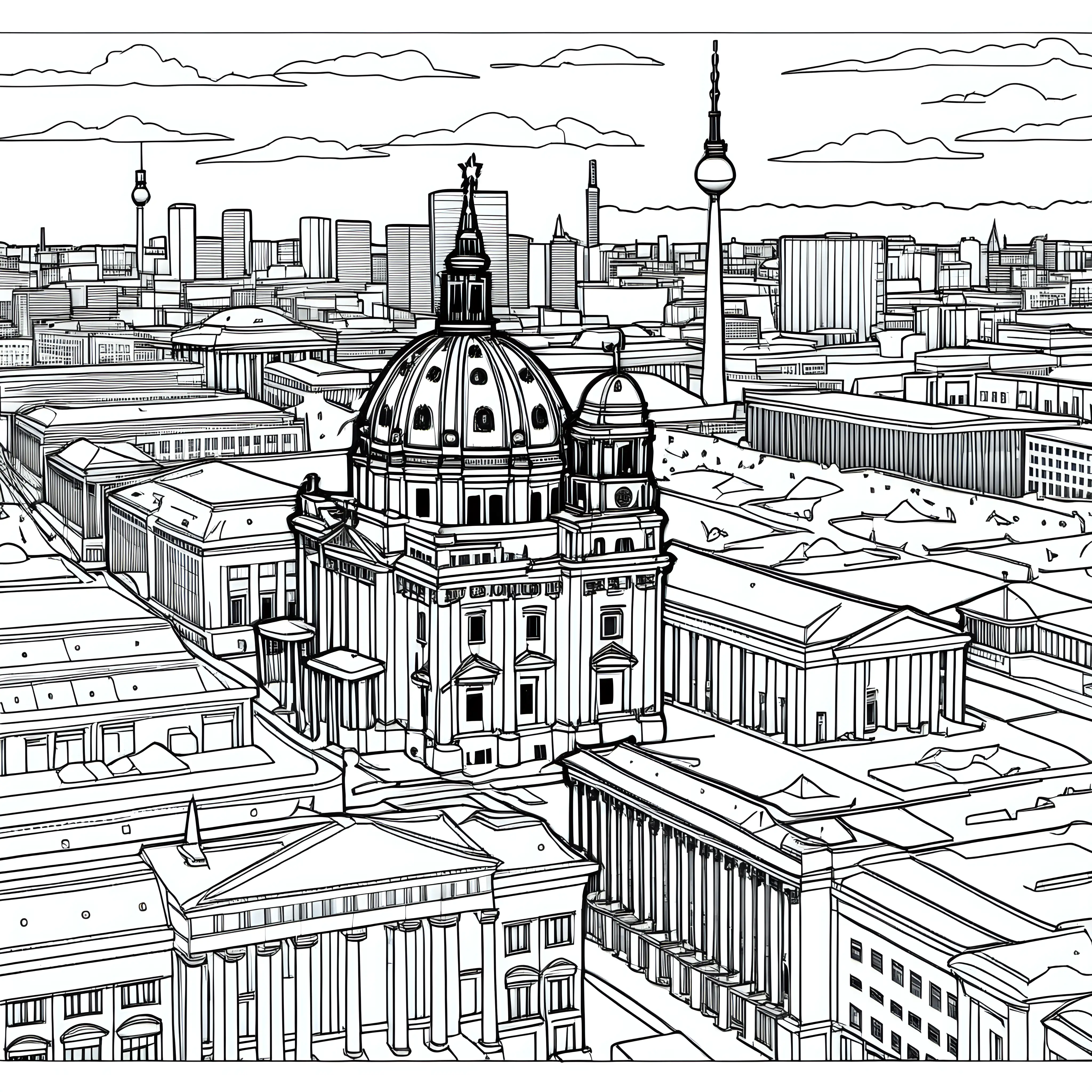 Captivating Berlin Skyline Coloring Page for Relaxation and Creativity