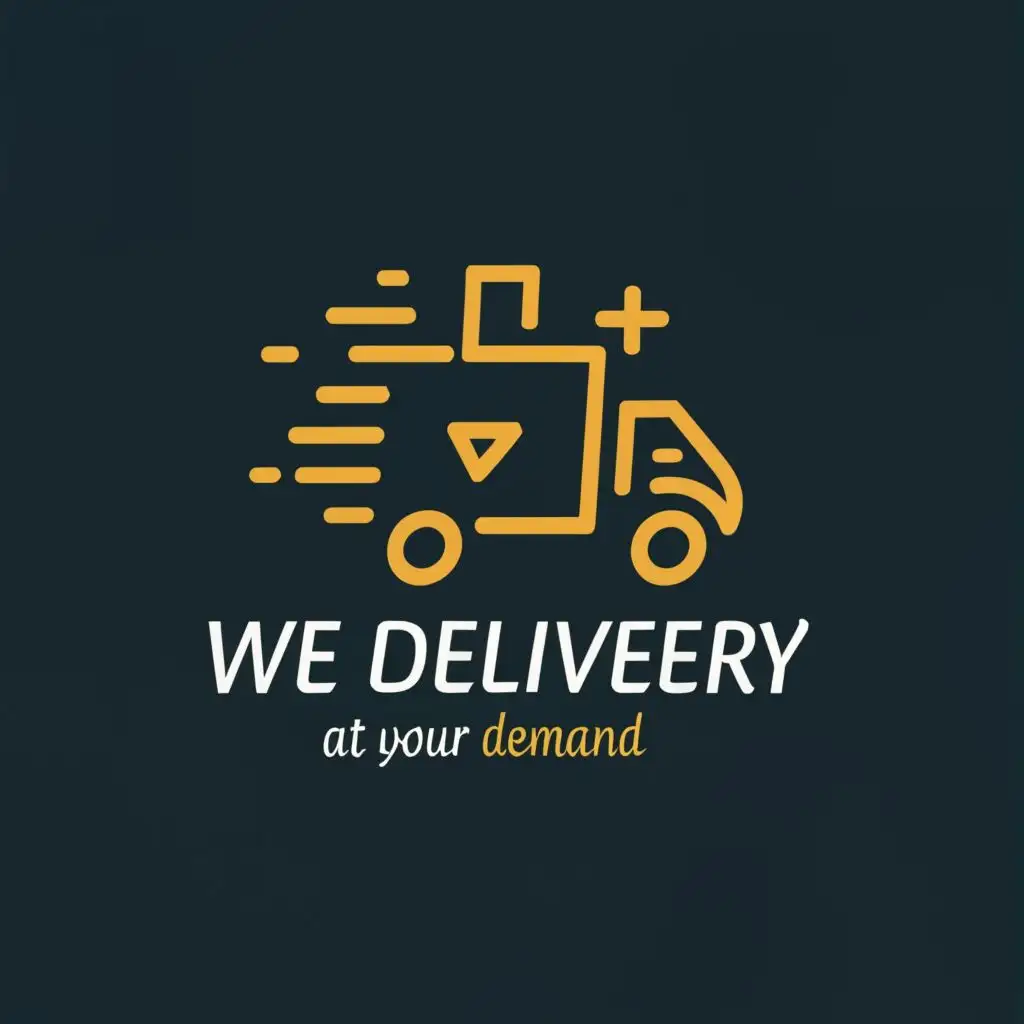 logo, a parcel, with the text "We deliver at your demand", typography, be used in Retail industry