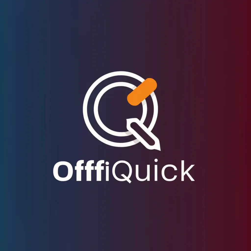 a logo design,with the text "OffiQuick", main symbol:OQ,Minimalistic,be used in Finance industry,clear background