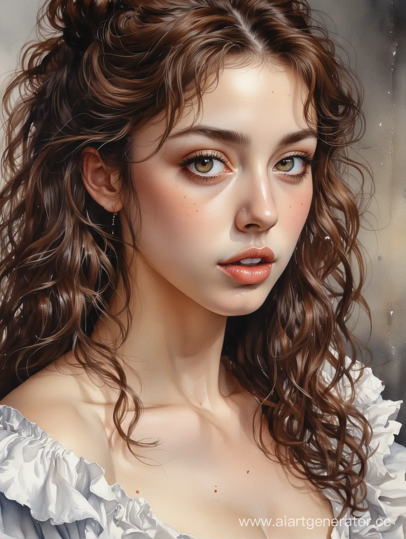 Realistic-Watercolor-Portrait-Aristocratic-Sensuality-in-Delicate-Detail