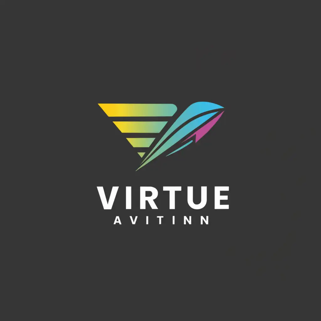 a logo design,with the text "Virtue Aviation", main symbol:"""
Letters
""",Moderate,clear background