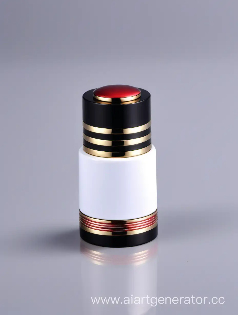 Elegant-Zamac-Perfume-Bottle-with-Matte-Red-and-Gold-Accents