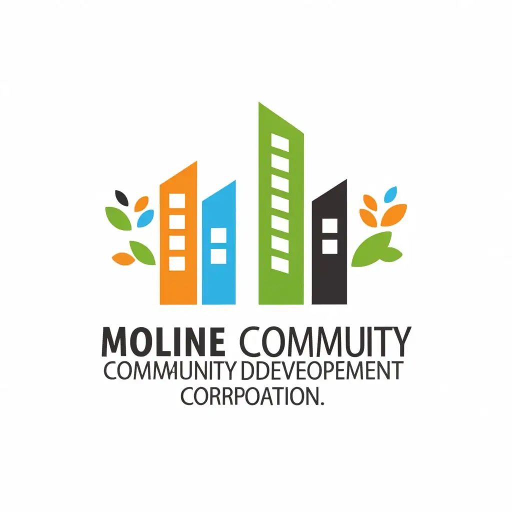 a logo design,with the text "MOLINE COMMUNITY DEVELOPMENT CORPORATION", main symbol:neighborhoods,complex,be used in Nonprofit industry,clear background