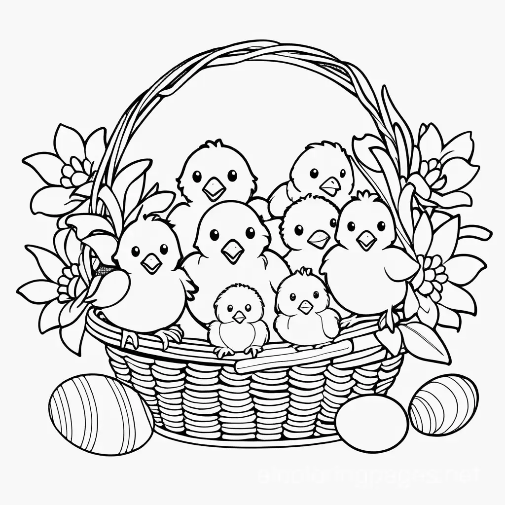 Simple-Easter-Coloring-Page-with-Flowers-Eggs-and-Chicks