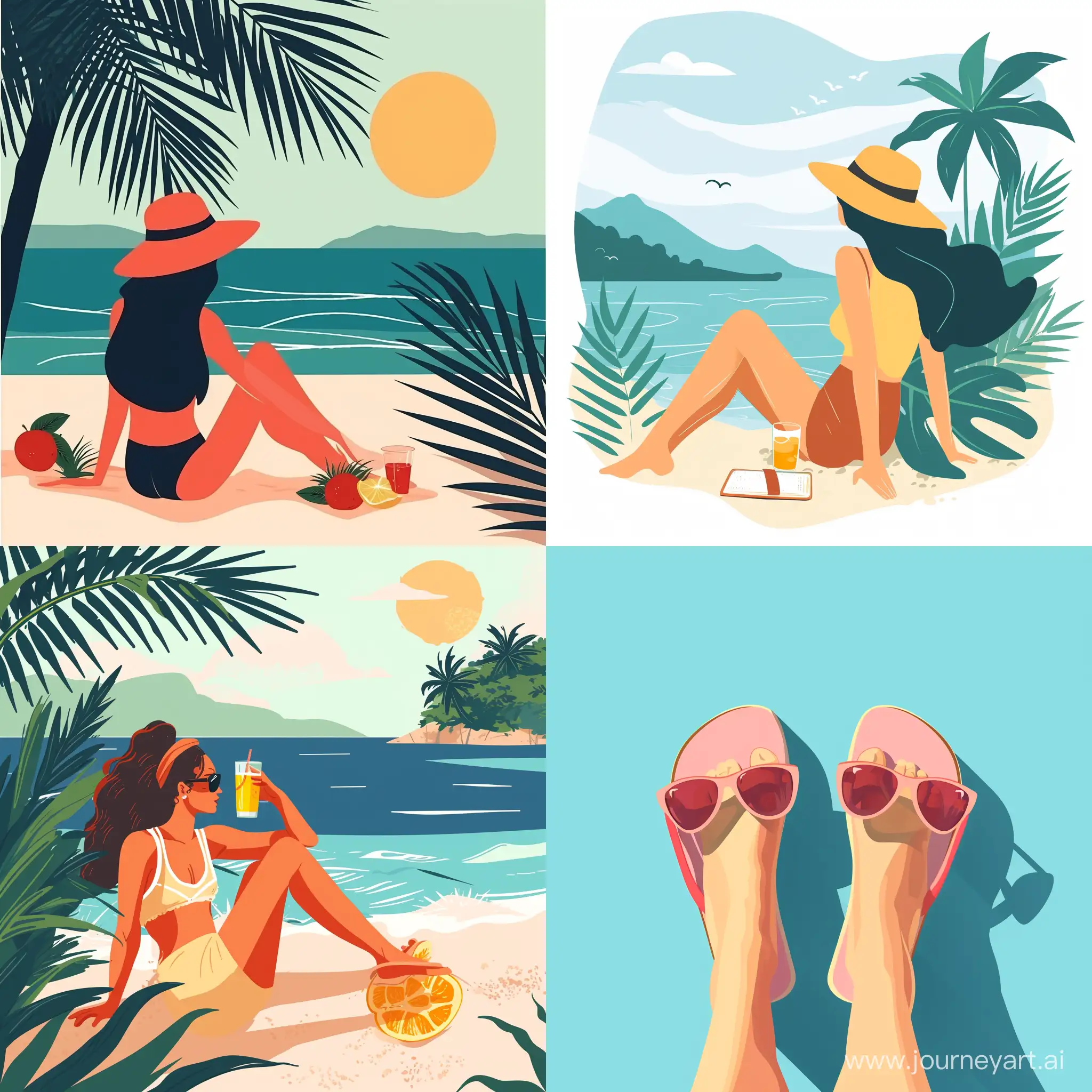 Vibrant-Summer-Scene-Relaxing-in-Flat-Style