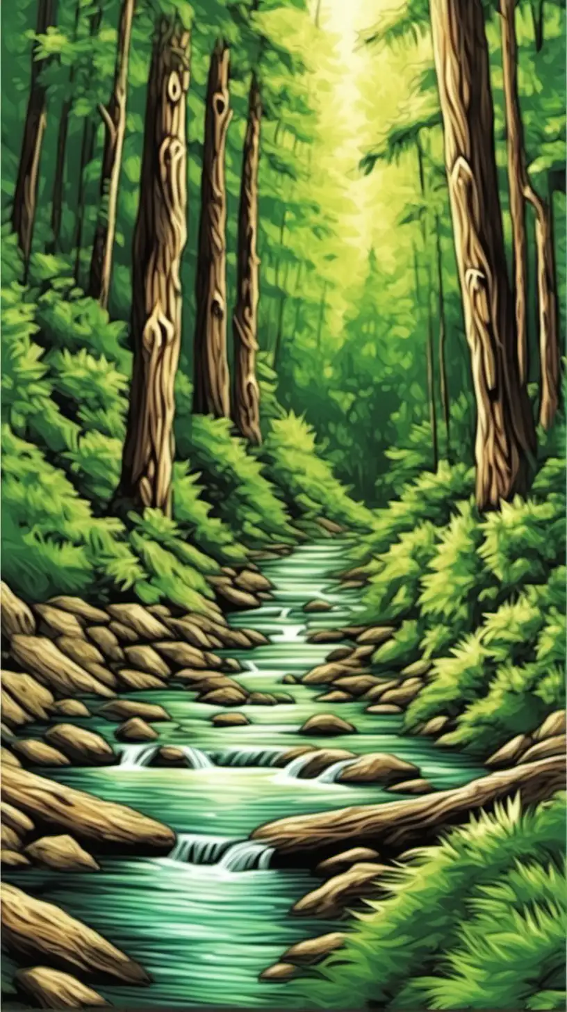 Forest river print art