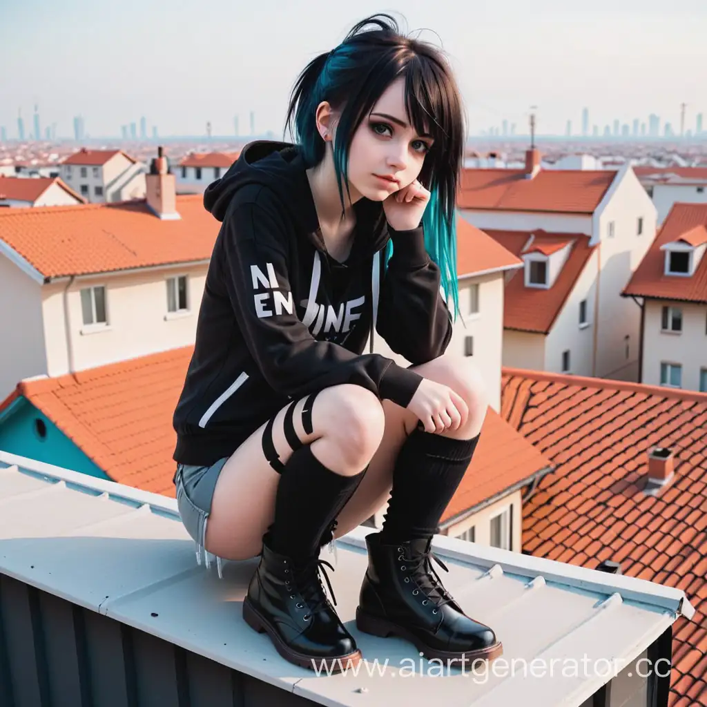 Lonely-Girl-Emo-Gazing-from-Rooftop-Edge